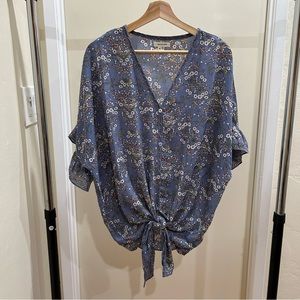 Max Studio Blue Top in 1X